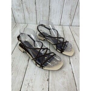 Tory Burch Black and Cream Sandals